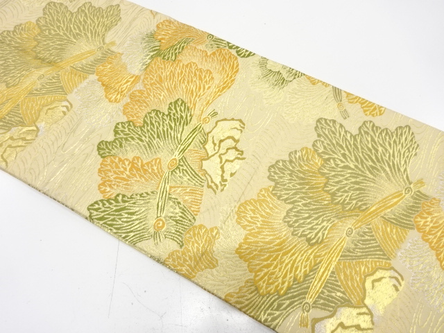 JAPANESE KIMONO / ANTIQUE MARU OBI / WOVEN STREAM